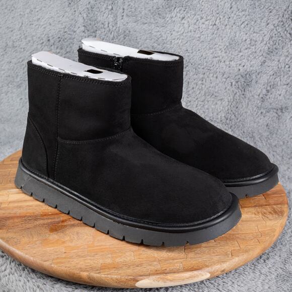 Universal Thread Womens May Faux Suede Booties with Memory Foam Insole Black 11M - Picture 1 of 6